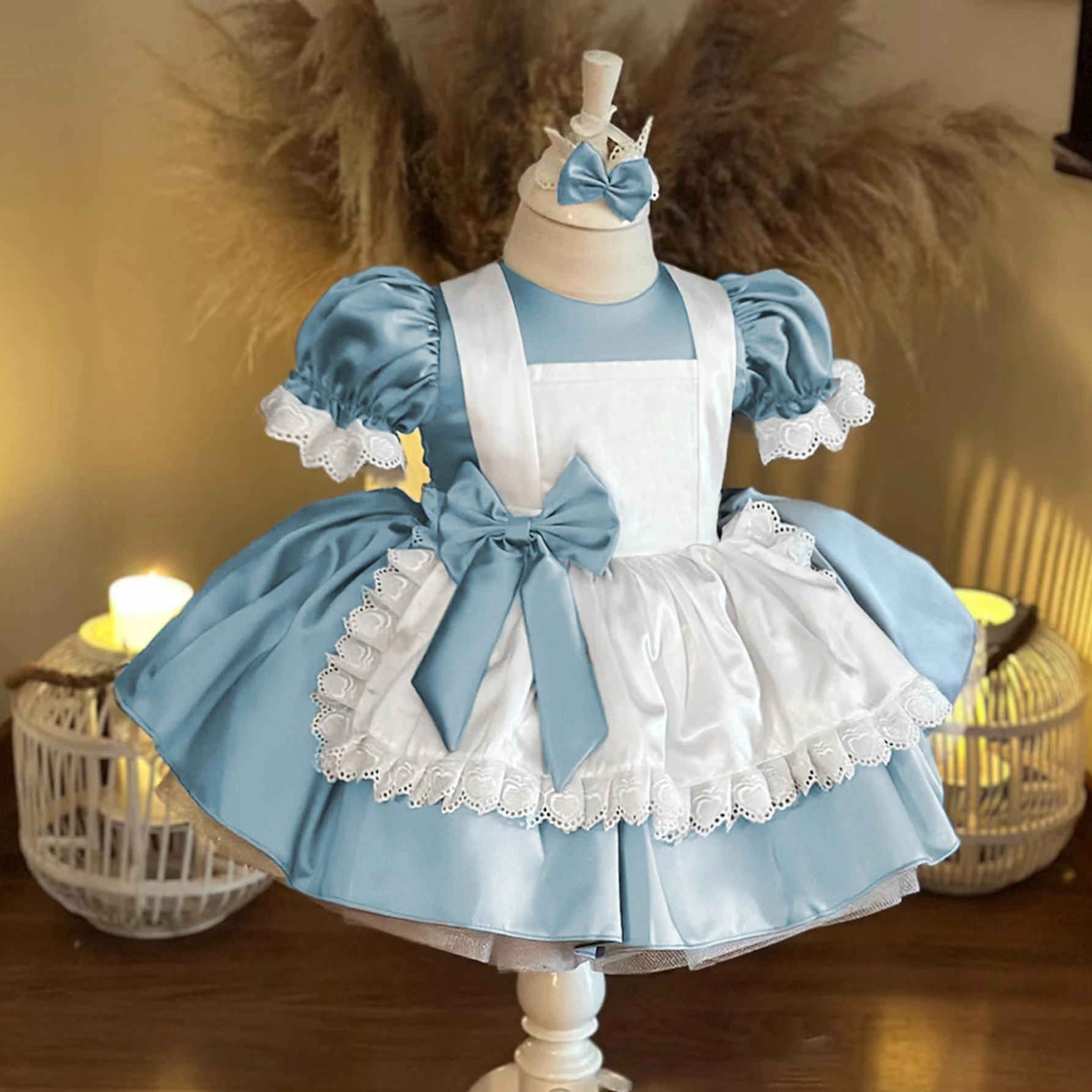 

Wonderland Alice Maids платье принцессы для девочек Лолита Алисы с мультяшным бантом для свадебной вечеринки, дня рождения, выпускного вечера, костюм на Хэллоуин для девочек