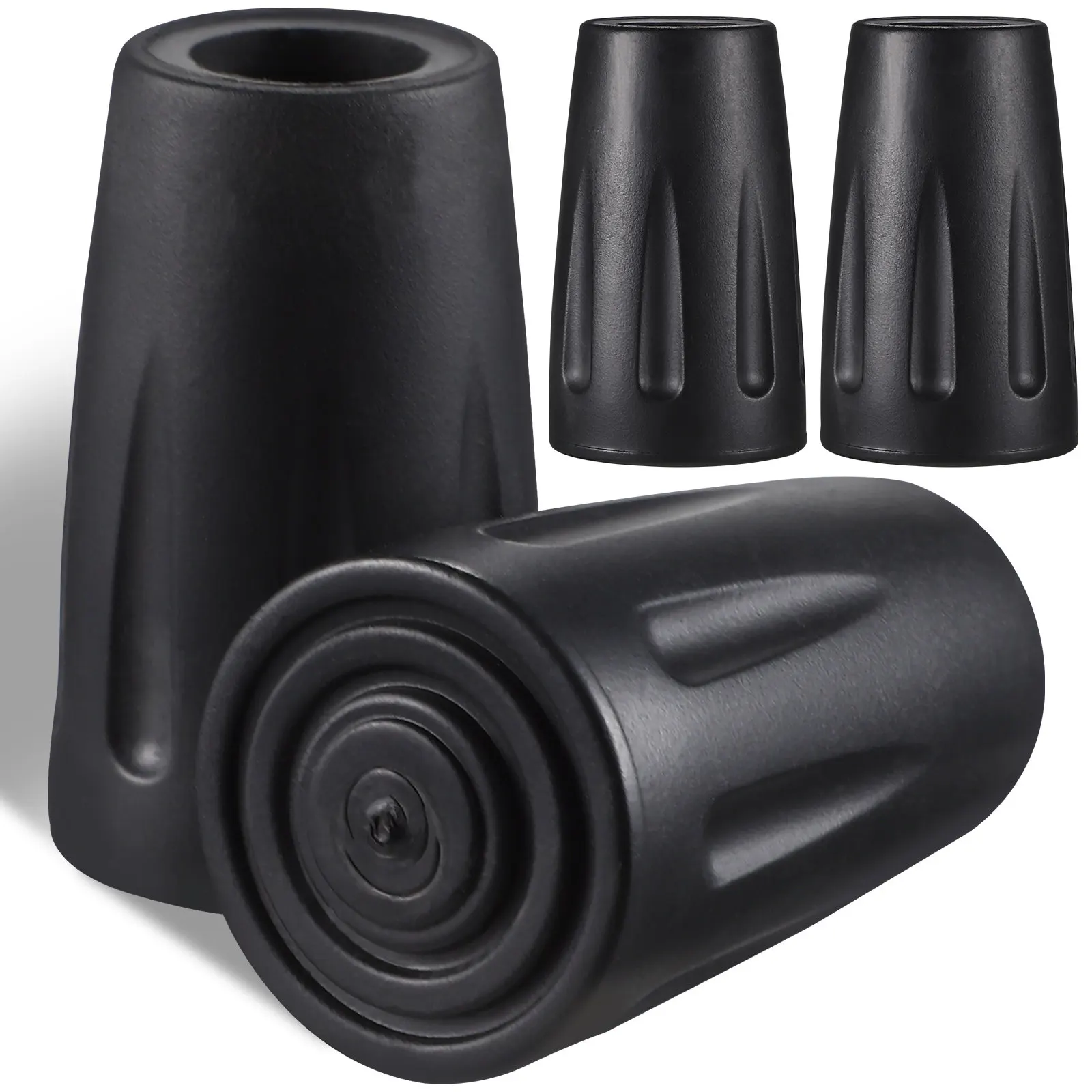 4Pcs Premium Tpr Trekking Pole Tips Replacement Caps for Hiking Sticks Walking Canes Anti-Slip Wear-Resistant Pole Tip