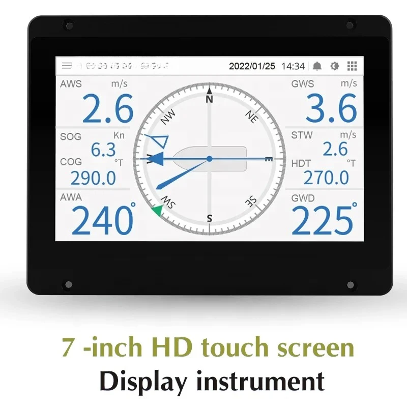 360 Degree Wind Direction Display with Speed and Temperature Indicators Marine Supplies for Sailing view 3