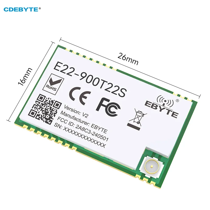 E22-900T22S SX1262 915MHz UART SMD Wireless Transceiver RF Module RSSI Net Working For IPEX Antenna CDEBYTE