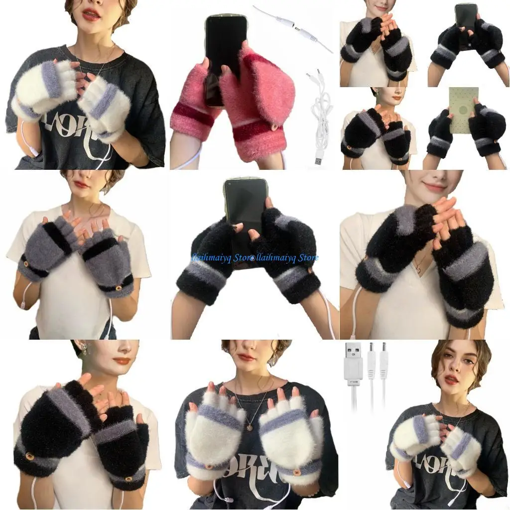 

573B Winter Thermal Gloves for Men and Women, Windproof Full & Half Non-Slip Gloves,Warm Gloves for Running, Cycling