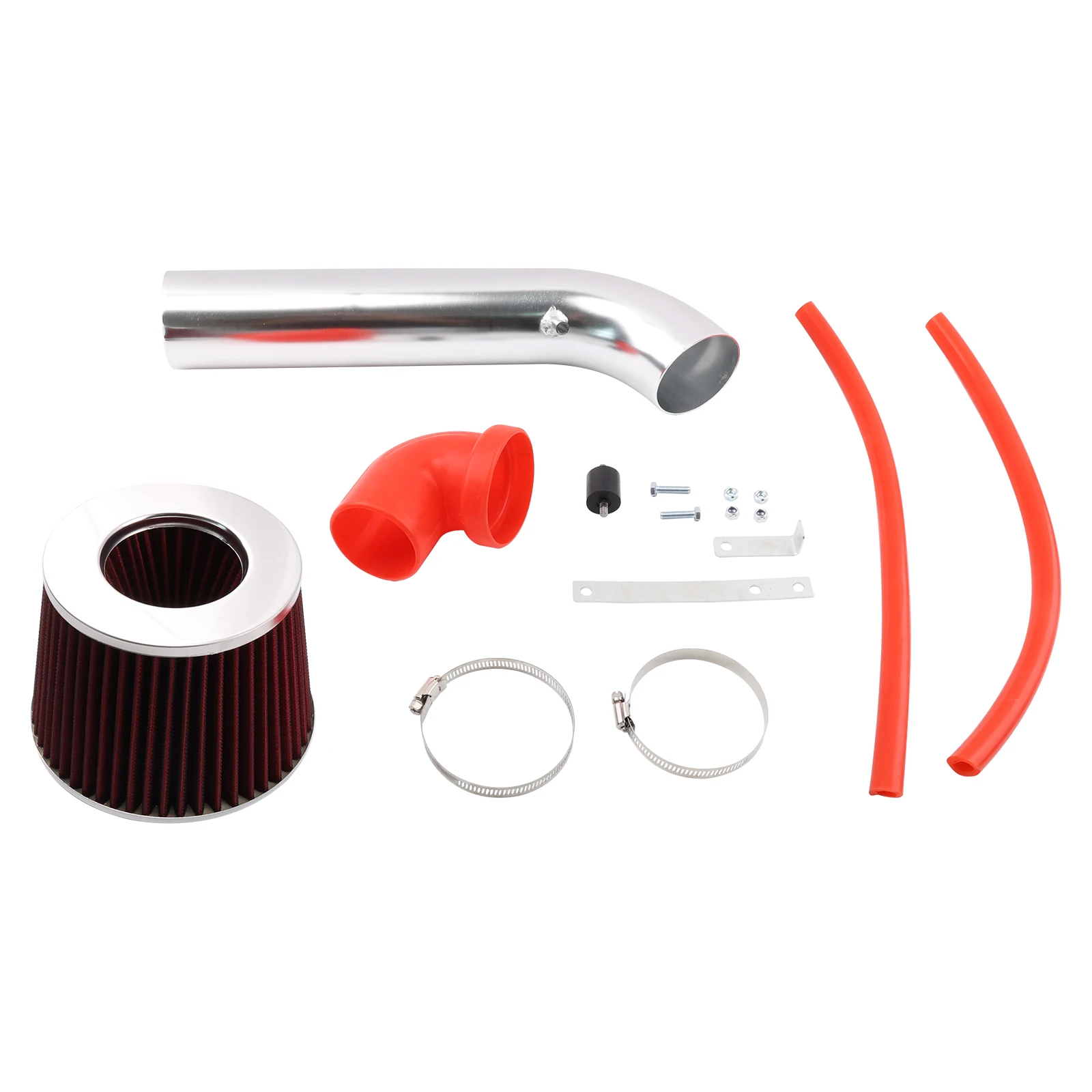 สั้น Ram Air Intake ชุดท่อ + ตัวกรองสีแดงสําหรับ 1991-1995 JEEP Wrangler 2.5L 4.0L L4 L6 Racing System