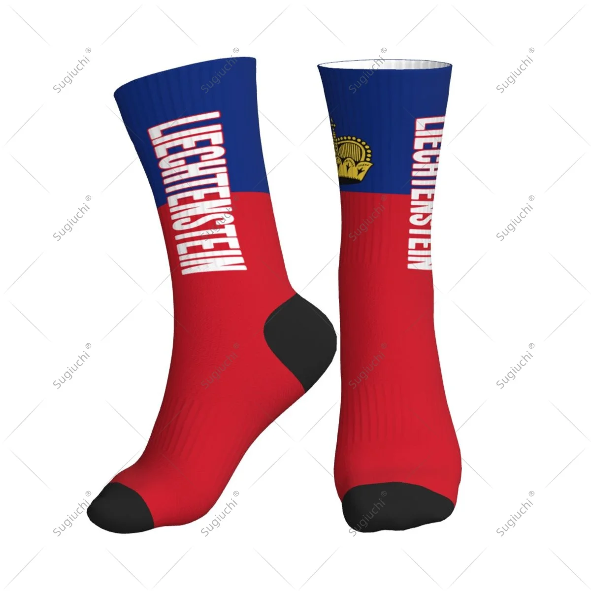 

Полиэстеровые носки до середины икры с 3D принтом флага Liechtenstein для мужчин и женщин, кавайные носки, уличные носки для скейтборда
