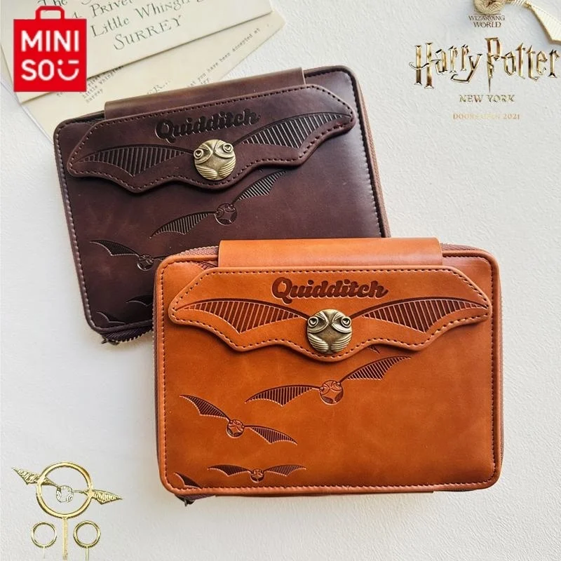 MINISO Harry Potter Series Pen Box Card Certificate Multifunctional Storage Bag Anime Peripheral Id Set Bag Student Wallet