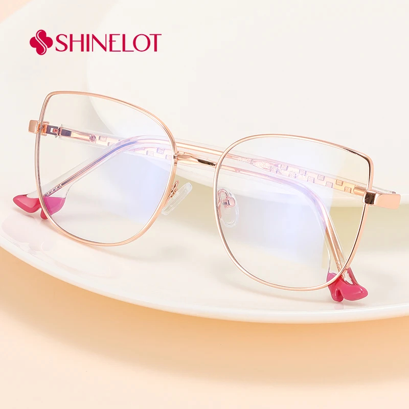 

82025 Cat Eye Eyeglasses Frame Creative Eyeglass Leg Design Female Eye Protection Glasses Youth Modern Lady Eyewear