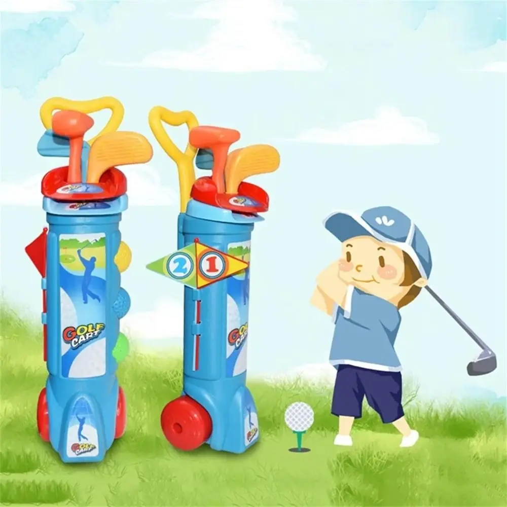 Set mainan Golf anak-anak bola multiwarna mainan edukasi Dini mainan Golf klub Golf plastik latihan anak-anak Golf