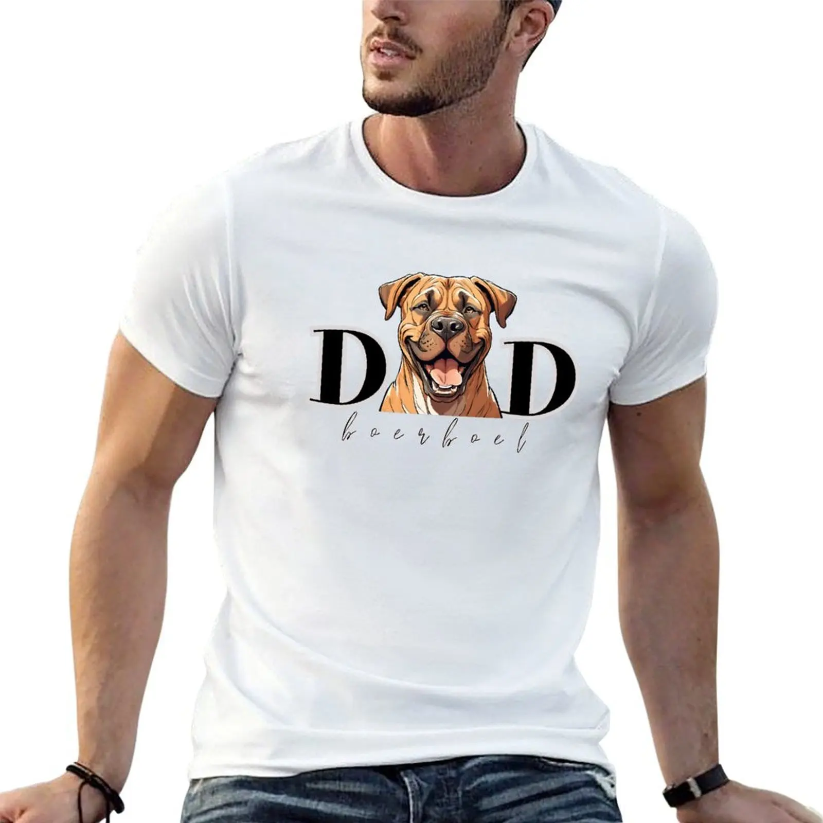 Camiseta Boerboel Dog Dad, camisetas gráficas para hombre, camiseta de verano, camiseta informal para hombre