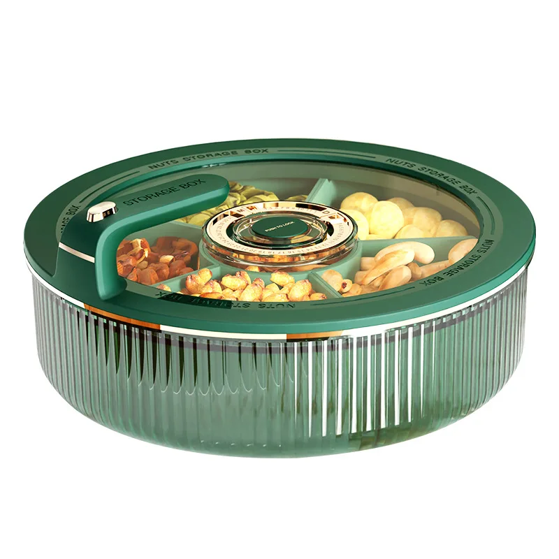 #Suitable For Dried Fruit Plate Grid Sealed 2024 Living Room Household Fruit Plate Light Luxury Nut Snack Storage Box Time Prese
