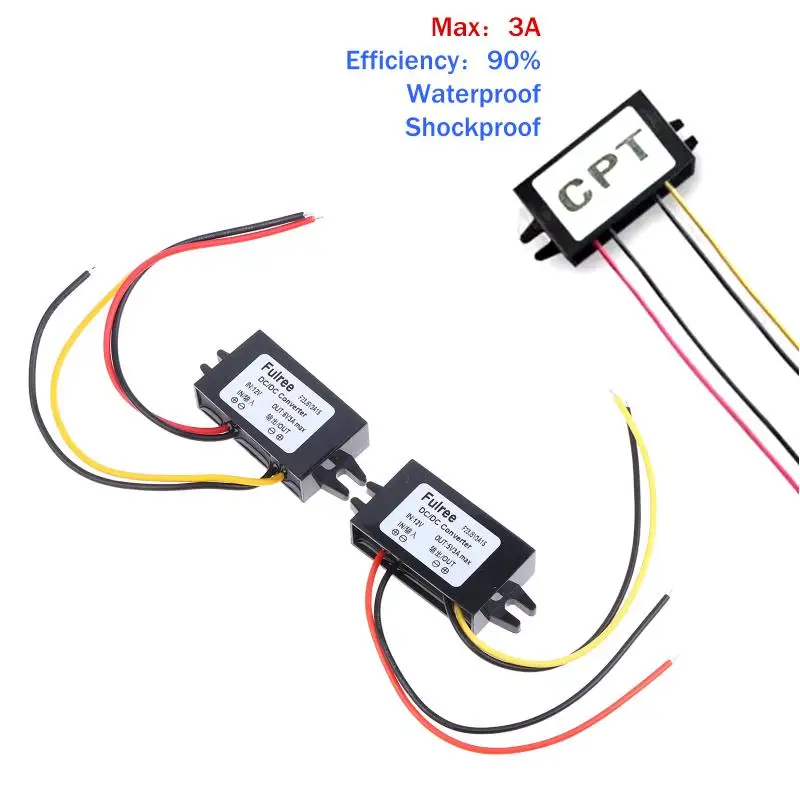 * Wholesale Waterproof Mini DC-DC Step Down Voltage Converter DC 12V To 3.3V 3.7V 4.2V 5V 6V 9V Car Volt Regulator Power Supply