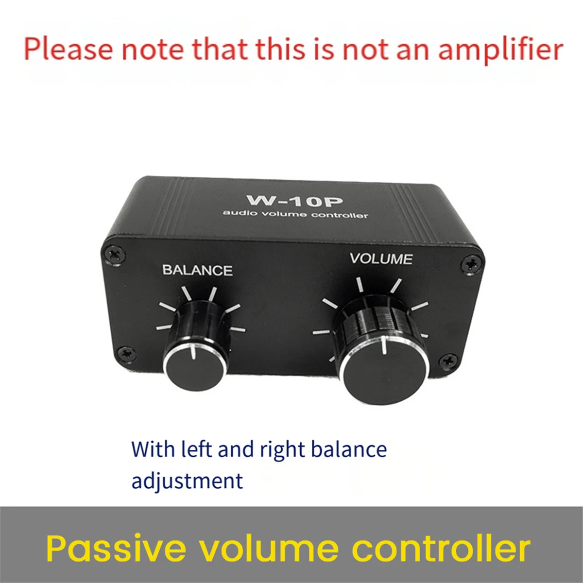 Controlador de Volume portátil Pré Amplificador, Dual Channel Stereo Audio, Mini Balance Music, Home Sound, 3.5mm, W-10P