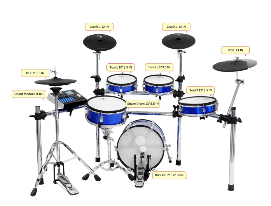 HXM XD-900-KM Black Color Flagship Module Electric Drum Set Factory Direct Sales Drum Electric Drum Set Professional