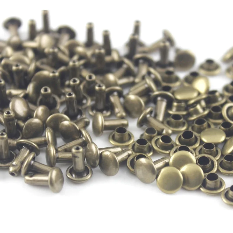 100 مجموعات 6 مللي متر 8 مللي متر المعادن غطاء مزدوج المسامير ترصيع برشام مستدير للجلود الحرفية حزام حقيبة الملابس قبعة الأحذية طوق الحيوانات الأليفة ديكور #6