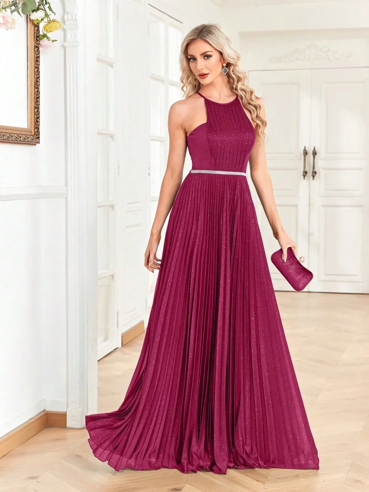 Vestidos De dama De honor elegantes y sexis con espalda descubierta 2025, vestido De noche largo Formal para fiesta para mujer, Vestidos brillantes, bata De velada