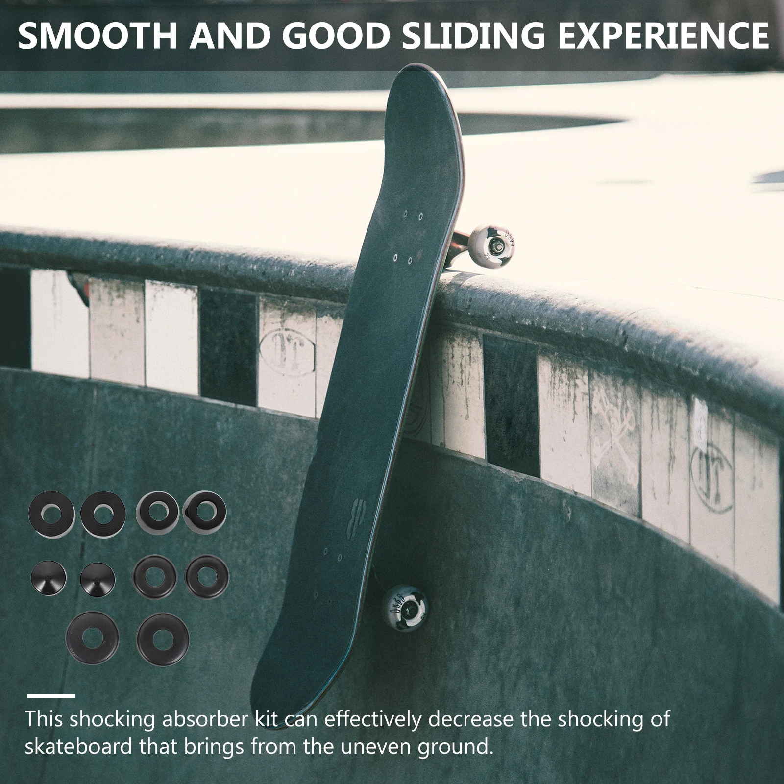 

1Set Skateboard Truck Bushing Sturdy Wear-Resistant Shock Absorber Set for Enhanced Stability Longboard Skateboard Supplies