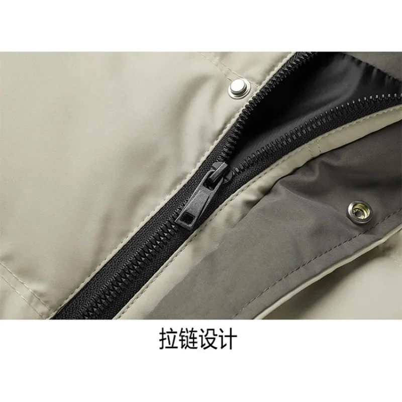 2023 Winter Warm Cotton Coat Men\'s Trend Hooded Cotton Coat Large Loose Thickened Bread Coats