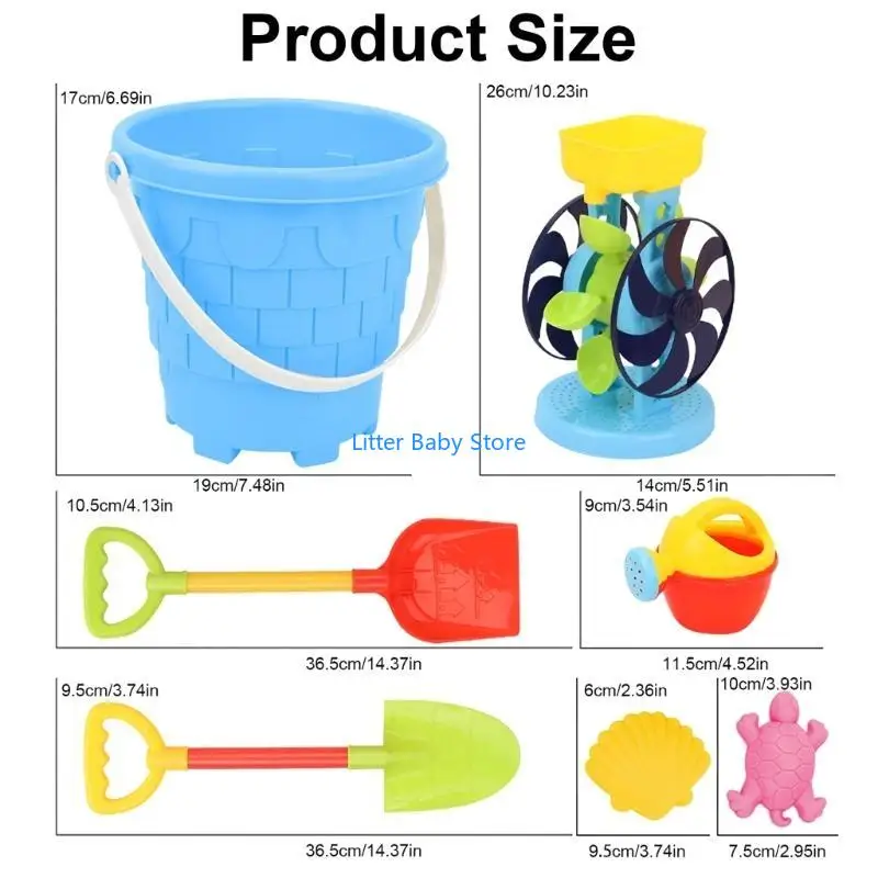 N80C مجموعة ألعاب الشاطئ للأطفال الصغار مجموعة ألعاب القلاع الرملية قالب الرمل لعبة دلو للأطفال هدية الصيف لعبة بناء الرمال لعبة