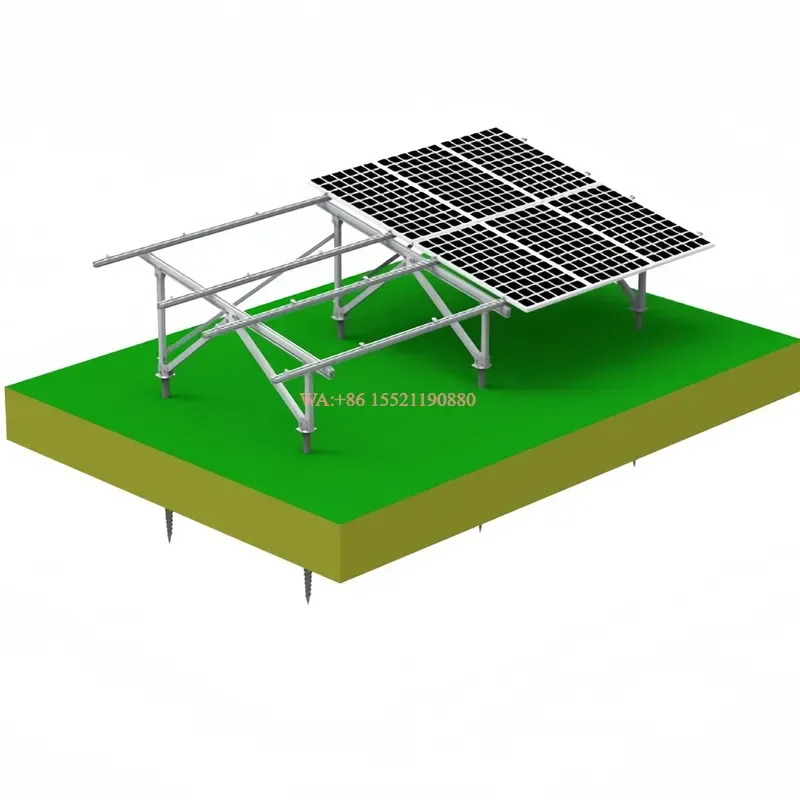 wmwmnu for Hot Sale Anodized Steel Ground Mount Solar PV System Photovoltaic Racking Solar Ground Mounting Structure