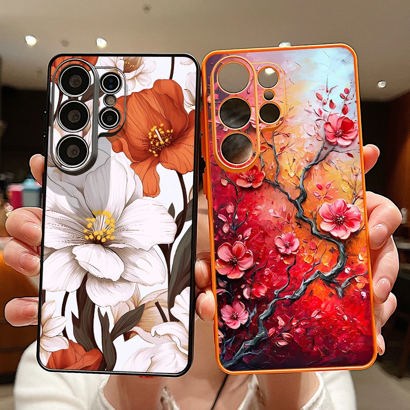 Spring Flower Magnetic Phone Case For Samsung Galaxy S26 S25 Ultra S24 S23 FE A57 A17 A56 A37 A16 A35 A55 A15 A36 5G Back Cover