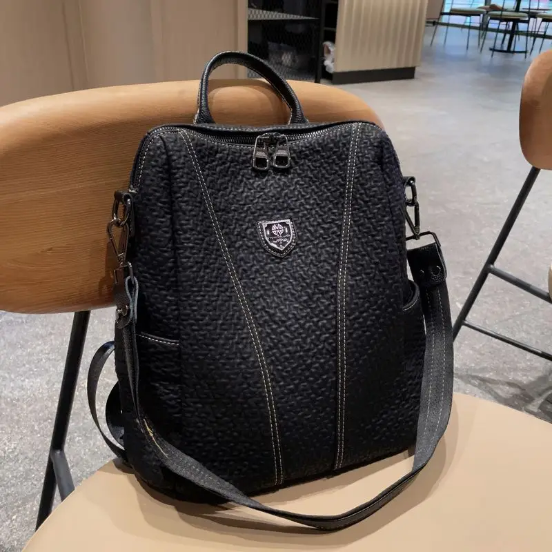 

New Large Capaci Leather Women's Bapa Casual Travel Faion Trendy Bag with Mobile Phone ket And Document Holder