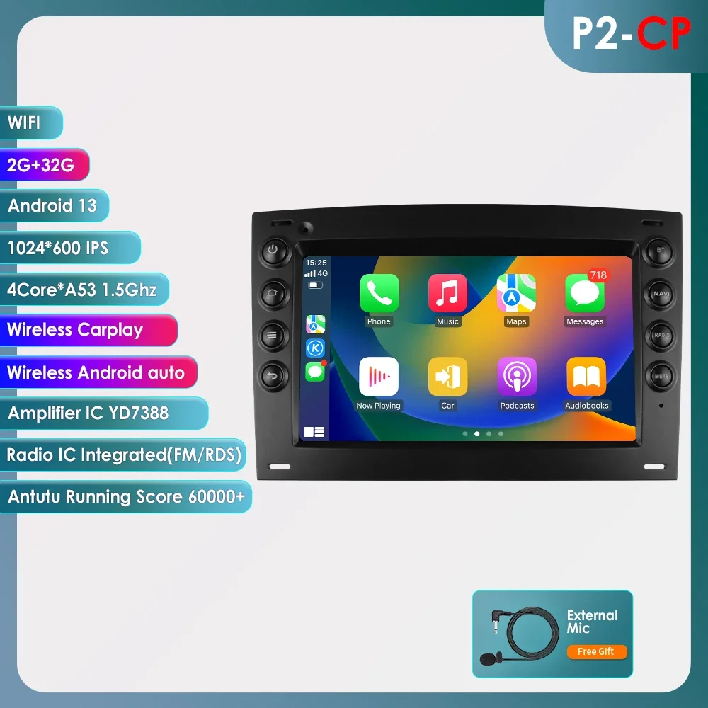 2din Android Auto Radio Voor Renault Megane 2 2002-2009 Auto Multimedia Video Speler Navigatie Stereo Gps Carplay Octa Core 7862