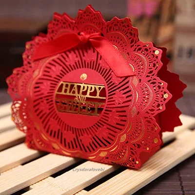 100pcs Hollow Wedding Candy Box Wedding Supplies Creative Candy Box Hollow Candy Packaging Box