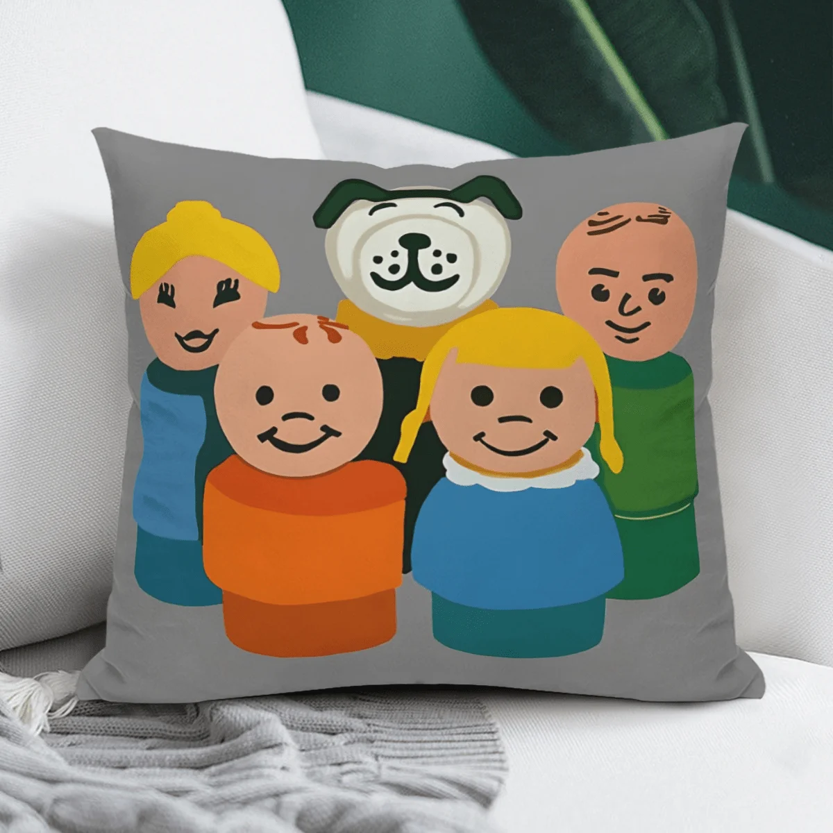 Little Round People Cool Double Sided Print Multi-Size Pattern Pillow Cover Holiday Home Decor