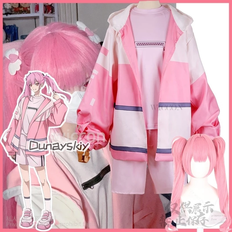 

Anime Link Click Cosplay Li Tian Xi Pink Costume Coat Pants Cute Wigs Cos For Girls Woman Halloween Christmas Party Customized