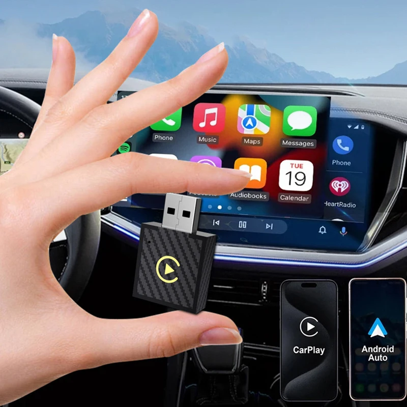 Adattatore wireless 2in1 Carplay cablato a wireless per Android Auto Smart Dongle Plug And Play Connettore automatico per veicoli camion