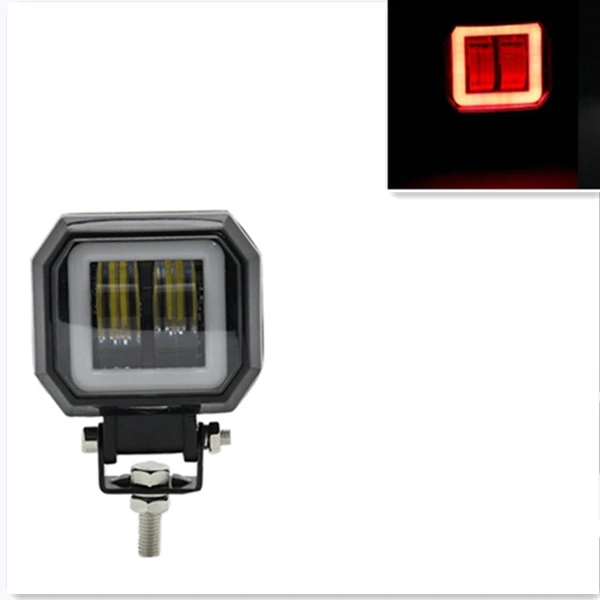 3 Inch 7d Lens Led Werk Licht Bar Vierkante Auto Koplamp Halo Voor Motorfiets Jeeps Atv Suv 12V 24V Angel Ogen Rijden Lichten