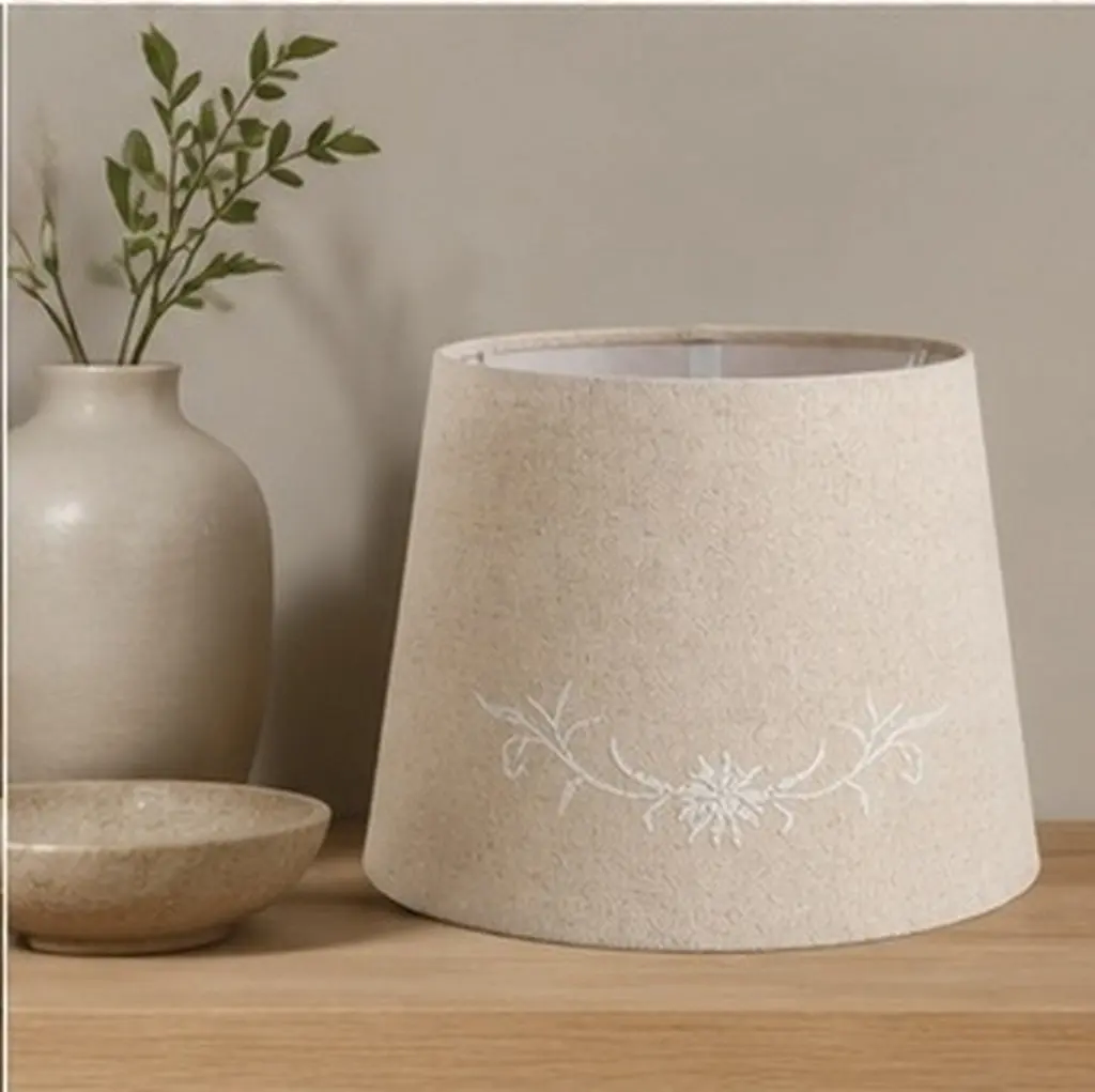Linen Material Table Lamp Lampshade for E27 E14 Base Soft Fabric Cover Warm Ambient Light Bedroom Living Room Decorative