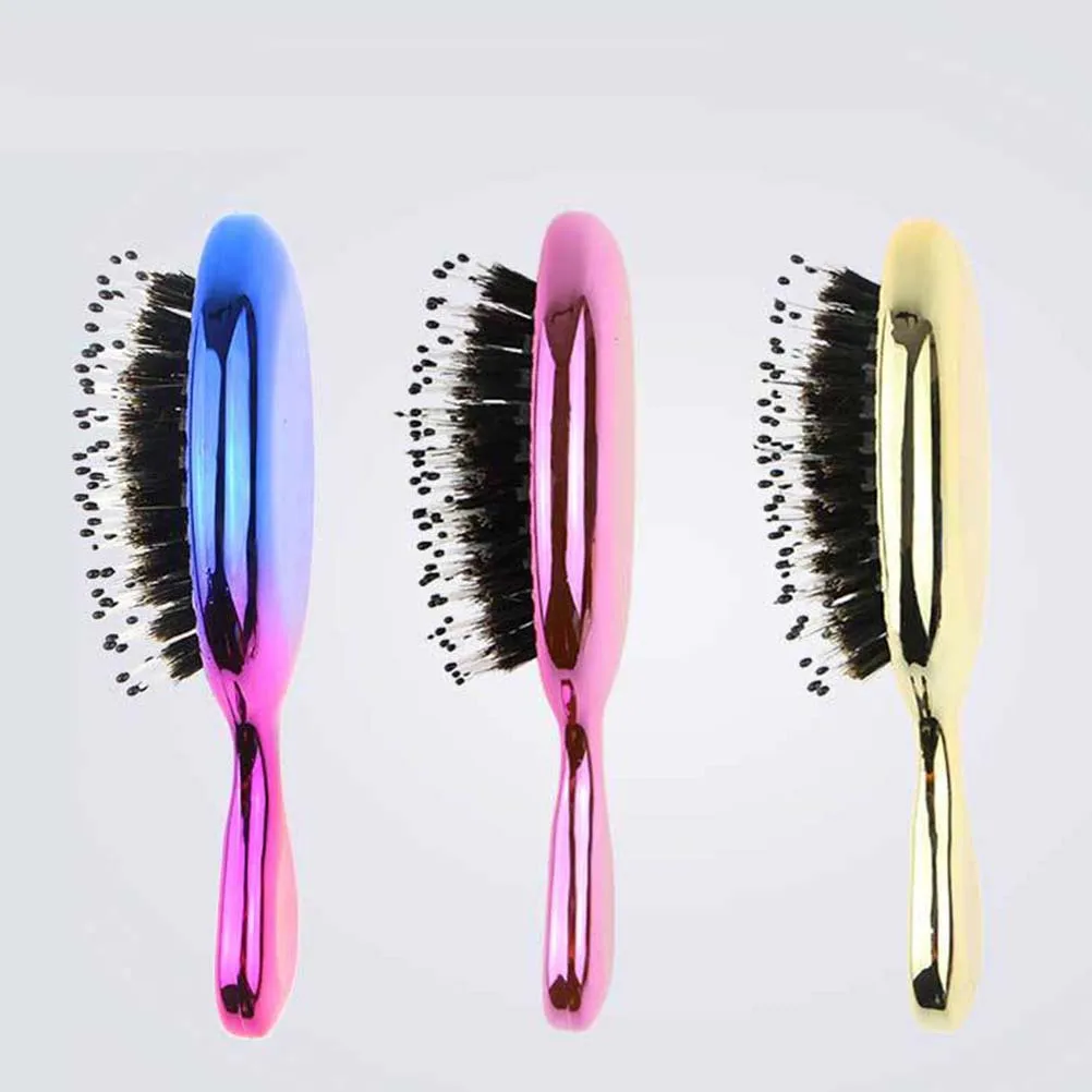 

1pc Mini Comb Bristle Brush For Scalp Massage Lightweight Portable Plastic Anti-Static Hair Care Tool Golden