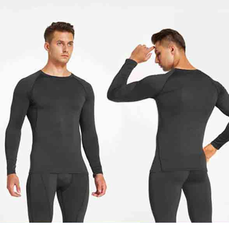 Roupa interior desportiva de secagem rápida para homens, garrafa térmica apertada, camisa desportiva masculina