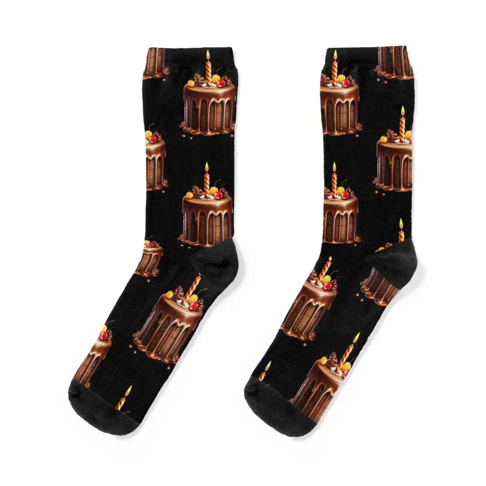 Happy Birthday Cake Socks funny gift fashionable cartoon christmass gift Luxury Woman Socks Men's