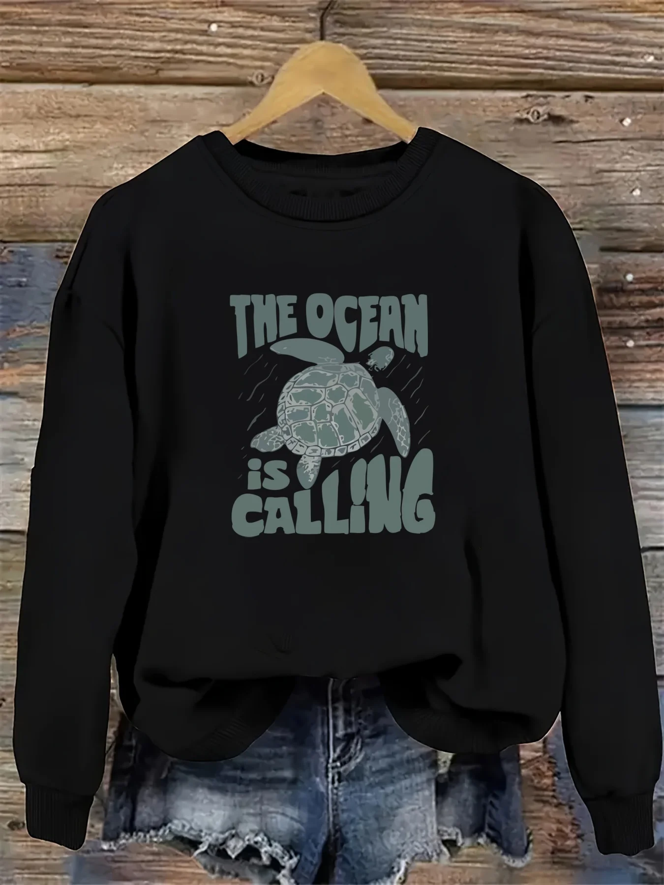 

Turtle Graphic Printing Autumn and Winter Pure Cotton Men's and Women's Sweatshirts Outdoor Sports Leisure Fashion Trend