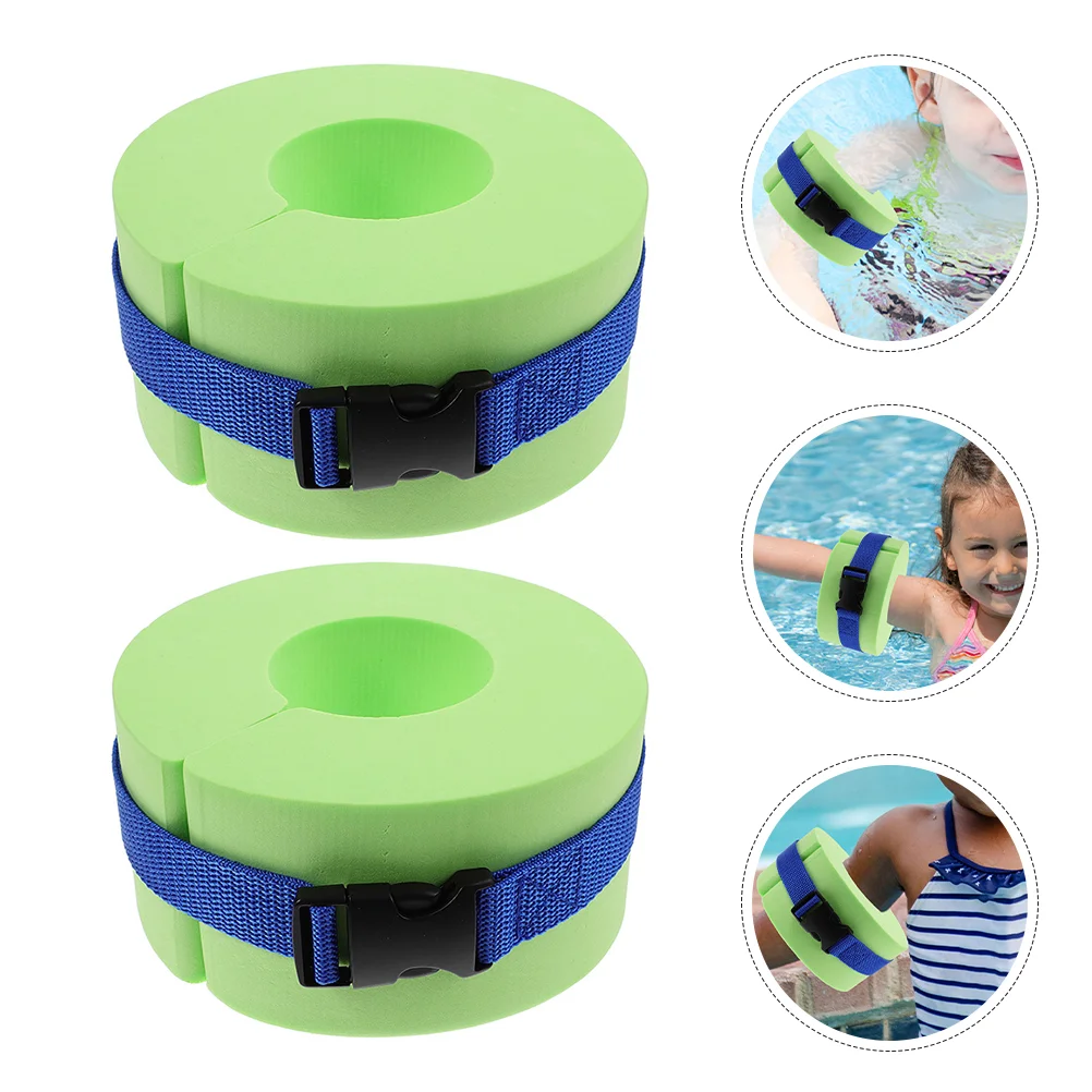 

2 Pcs Floaties Swim Arm Swimming Bands Accessories Water Toys Ring Armlets Light Green Arms Child