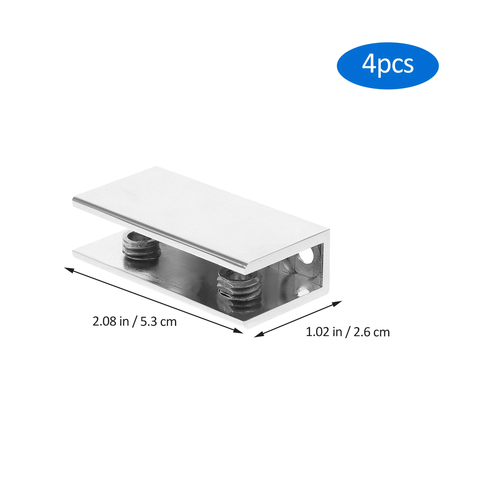 

4pcs Clamps Zinc Alloy Wall Mount Clips Heavy Duty Mirror Holders For 8-10Mm Shelves Bathroom Kitchen Display Cabinet Floating