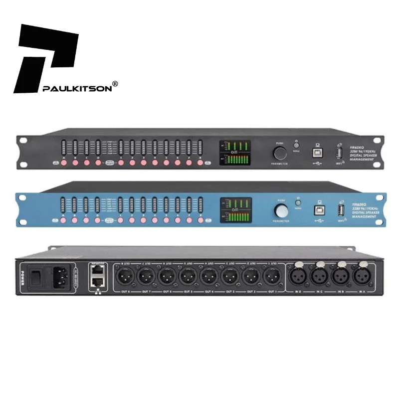 DP48X Professionele digitale audioprocessor 4In 8Out Drive Rack Procesador Speaker Management
