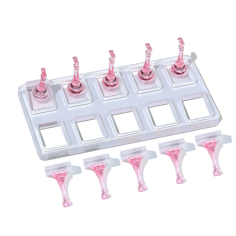 Z. Suporte de acrílico não magnético com 10 compartimentos para unhas postiças, suporte para pontas de unhas, para exibição de unhas de gel Cat Eye e unhas postiças.