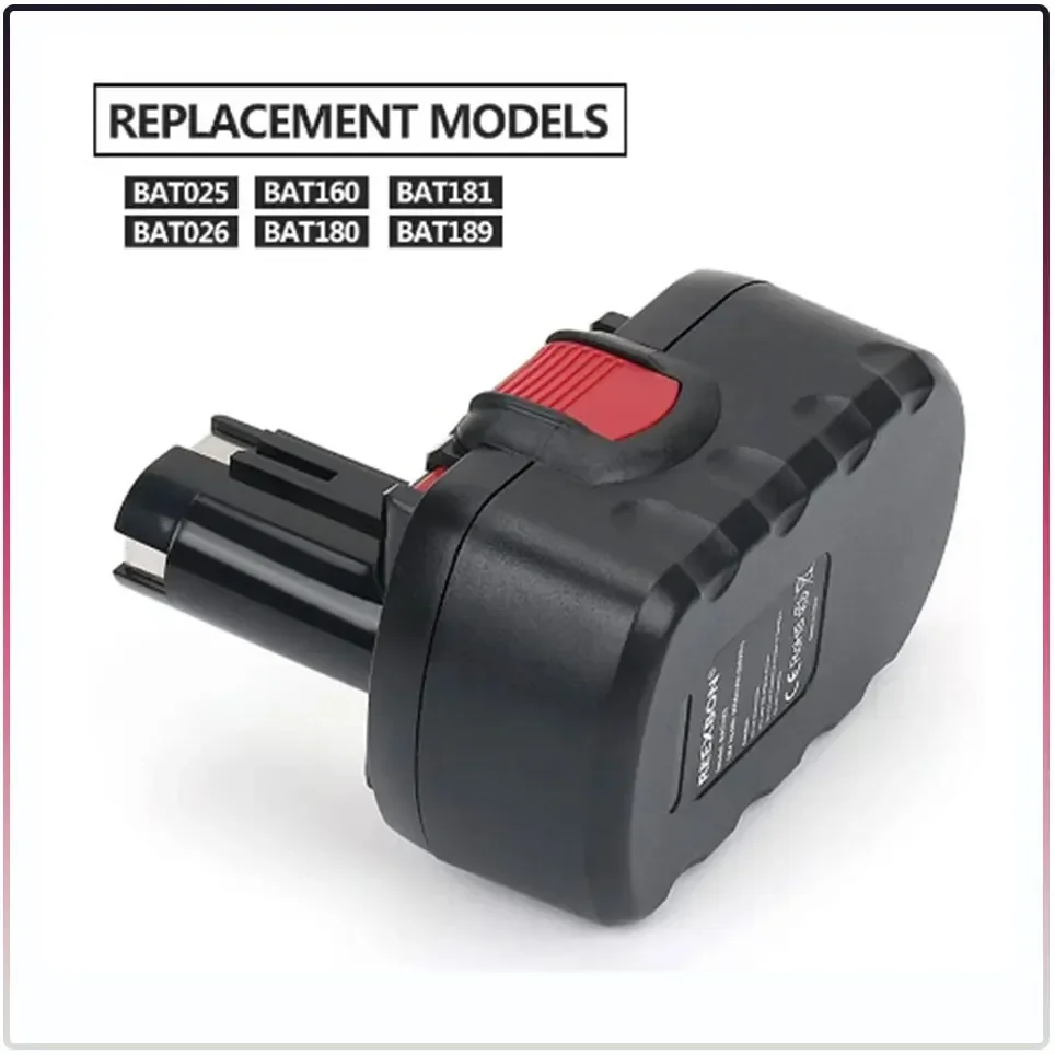 Para bosch 18v 6.8ah 9.8ah ni-mh bateria de substituição para bosch bat025 bat026 bat160 2607335735 2607335277   PSR18 VE-2 GSR18