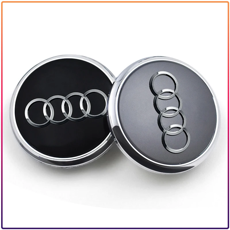 4Pcs Car Badge Wheel Center Hub Caps Rim Hubcap Cover For Audi A6 Q3 A3 B5 B6 B7 B8 B9 Q7 8P 8V 8L A5 A4 C6 C5 C7 4F A1 A7