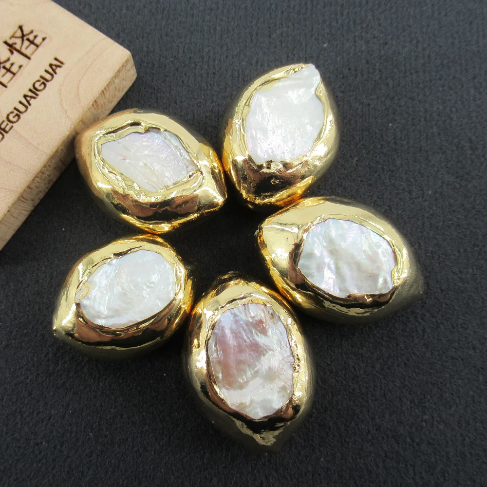 

APDGG 5 Pcs Natural White Pearl Spacer Loose Beads Jewelry making accessories