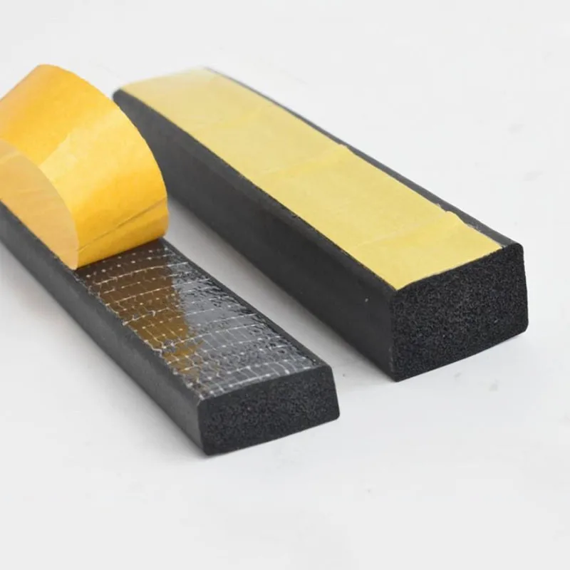 EPDM Self Adhesive Sponge Seal Strip Rubber Black Foam EVA Soundproof Anti-collision Seal Gasket For Cabinet Door Sealing Strips