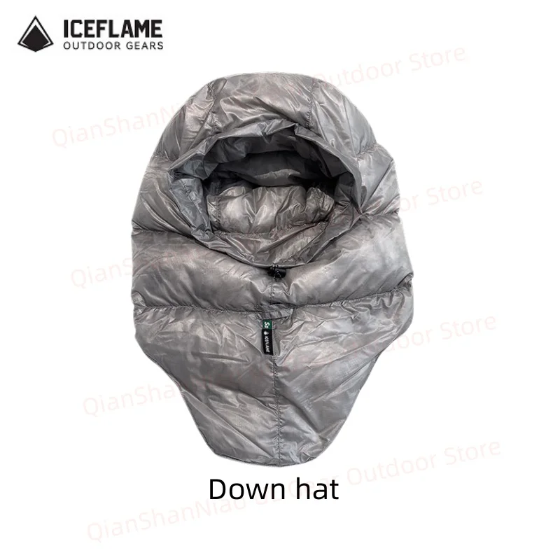 لهب الجليد أسفل هود التخييم في الهواء الطلق 10DNylon قبعة خفيفة قابل للتعديل أسفل قبعة كيس النوم اكسسوارات للجنسين يندبروف المشي لمسافات طويلة #2