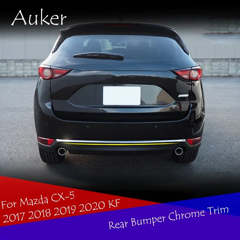 Para Mazda CX-5 CX5 2017 2018 2019 2020 2021 KF botón de puerta trasera de coche embellecedor tira de parachoques trasero pegatinas estilo de guarnición externa