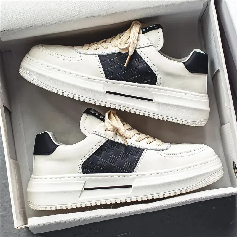 2023 Men shoes new autumn and winter youth thick soled casual white shoes trendy brand high-end versatile sports board shoes