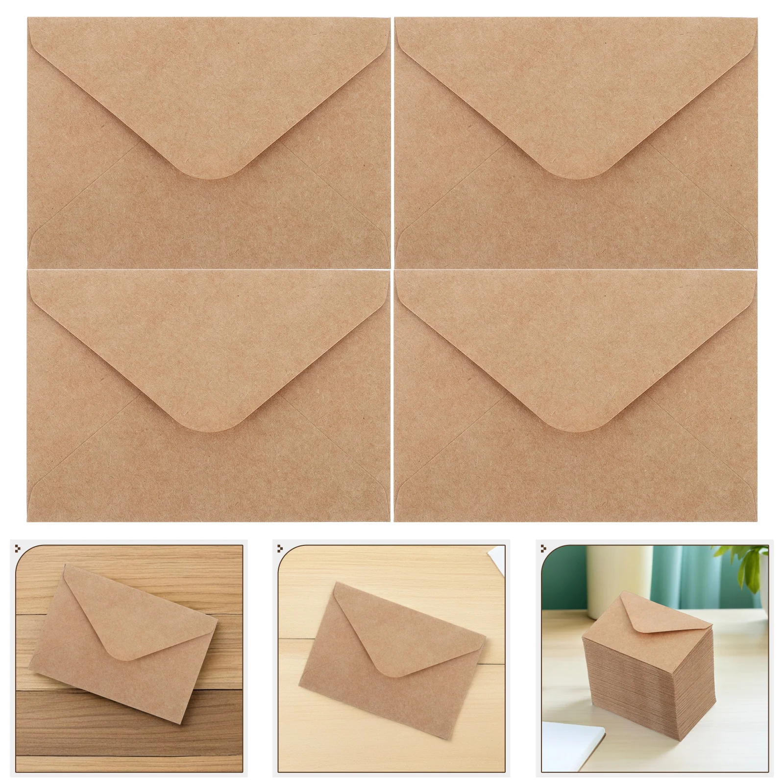 

100Pcs Blank Invitation Envelopes Plain Minimalist Business Card Wedding Greeting Coin Vintage Decorative Stationery
