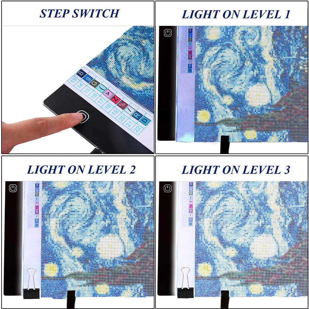 A4/A5 Size Led Light Pad Eye Protection Easier for Diamond Painting Embroidery Sale Three Level Dimmable Painting Pad