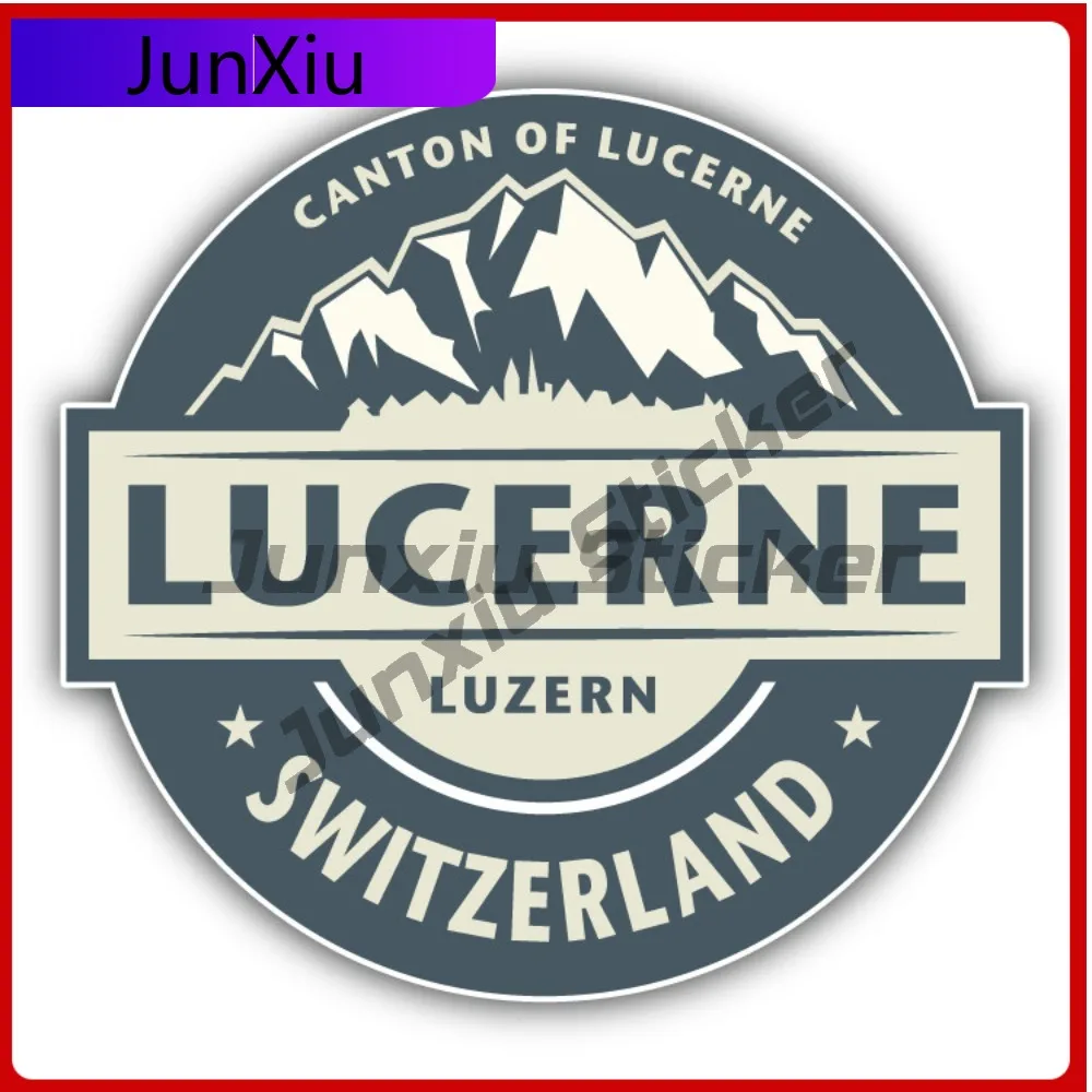 

Lucerne Switzerland Stamp Eye Catching Limited Waterproof Stylish Window Decal Decoration Vinyl Car Laptop Bumper Auto Exterior