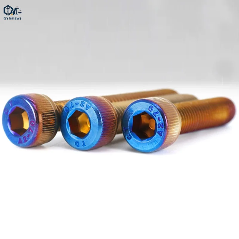1/2~10pcs M3 M4 M5 M6 M8 M10 DIN912 Hex Socket Cap Head Screws 304 A2 Stainless Steel Burn Blue Allen Key Bolts Length 6mm-70mm