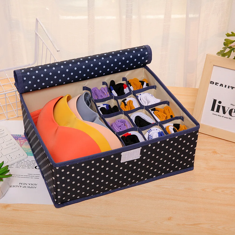 New Plaid 13 Plaid underwear storage box underwear socks bra finishing box jewlery organizer  cosmetic containers  storage